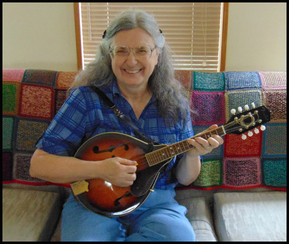 Anne Delong with mandolin